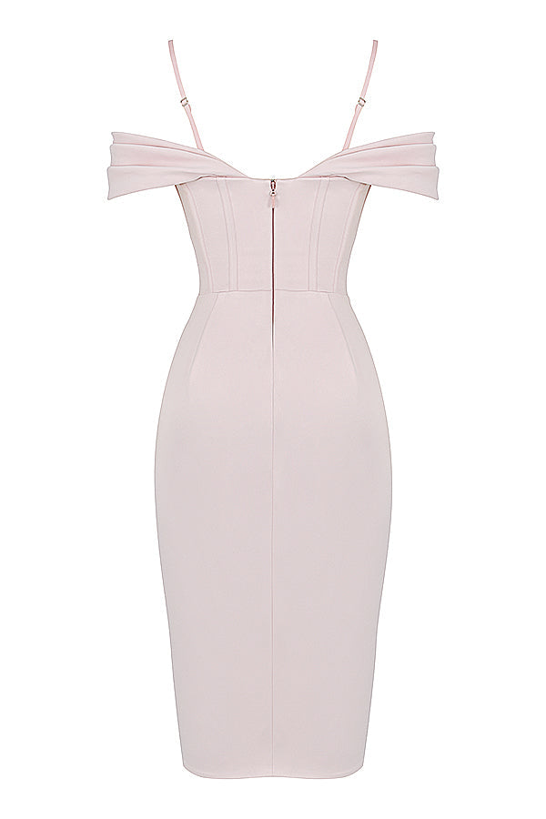Blush off shoulder korsettklänning