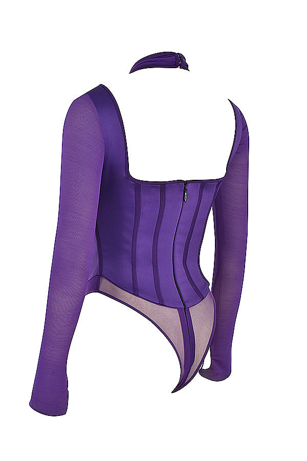 Grape halterneck bodysuit