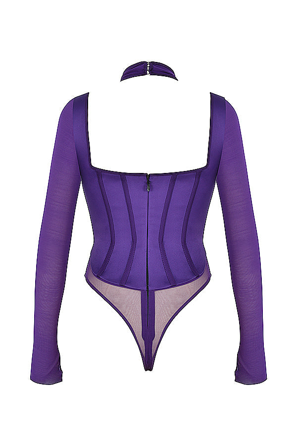 Grape halterneck bodysuit