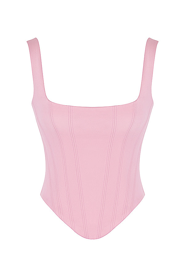 Fairy rosa satin longline korsett