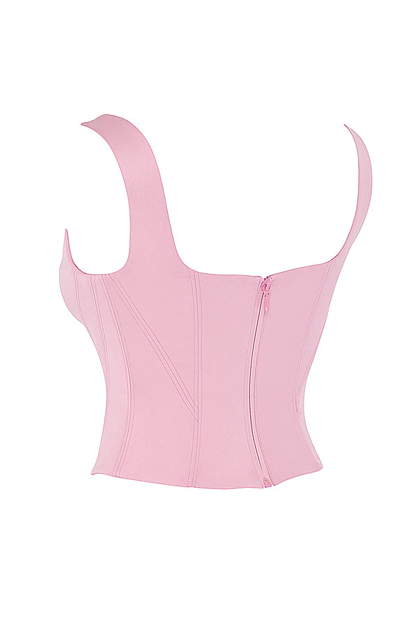 Fairy rosa satin longline korsett