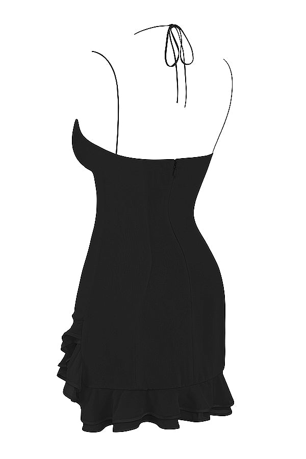 Kort klänning med volanger