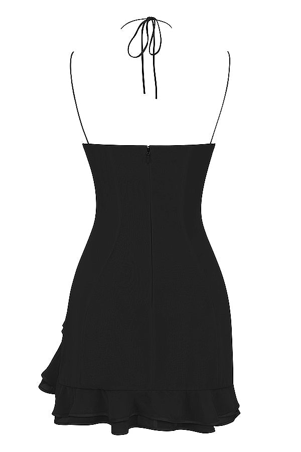 Kort klänning med volanger