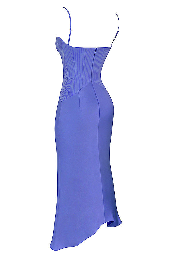 Periwinkle midiklänning med satinkorsett