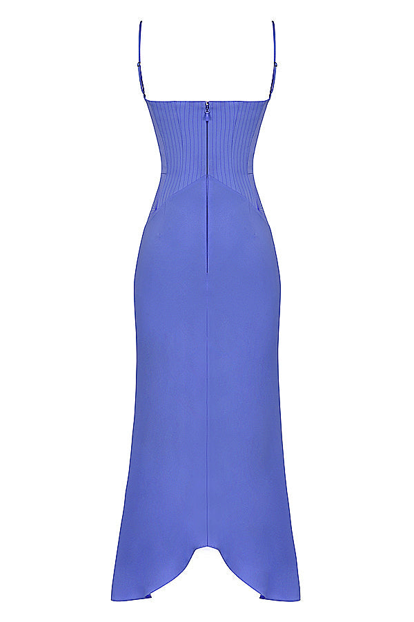 Periwinkle midiklänning med satinkorsett