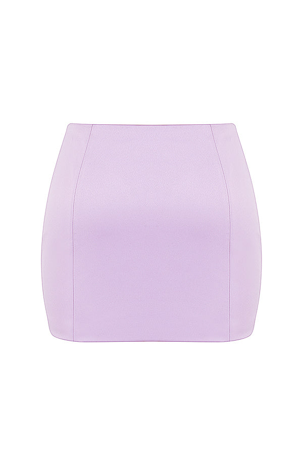 Orchid satin korsett med minikjol