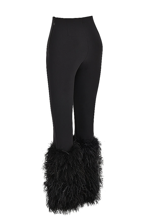 Svart sammetskorsett med beskurna byxor