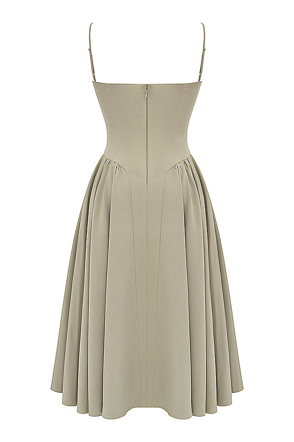 Twill korsett midiklänning