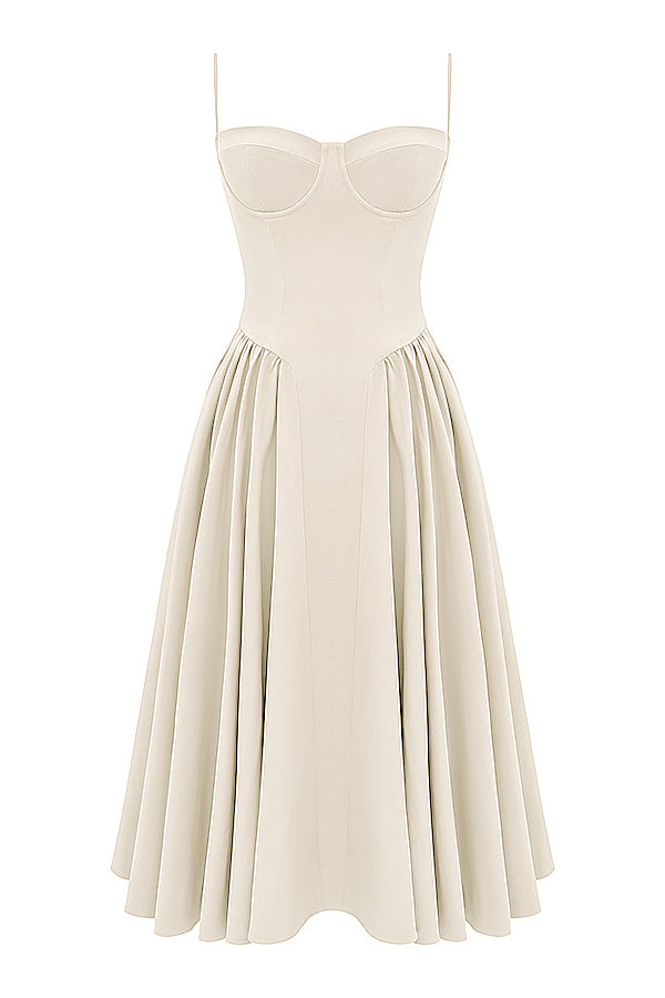 Twill korsett midiklänning