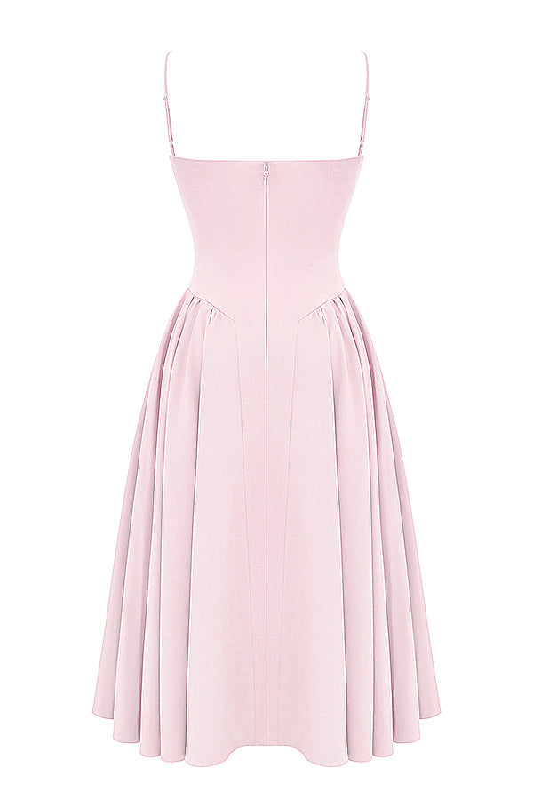 Twill korsett midiklänning