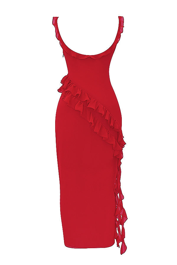 Maxiklänning med volanger