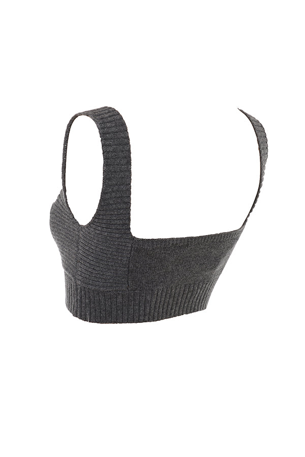 Antracitfärgad kashmirmix bralette med byxor