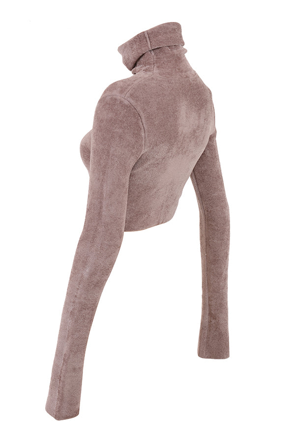 Chenille crop top med maxikjol