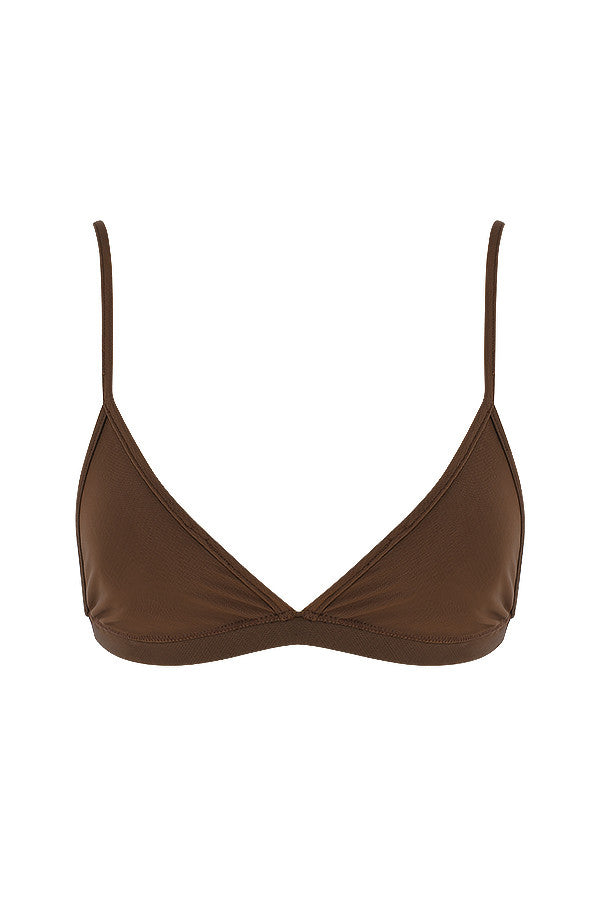 Choklad chiffong skjortklänning och bralette