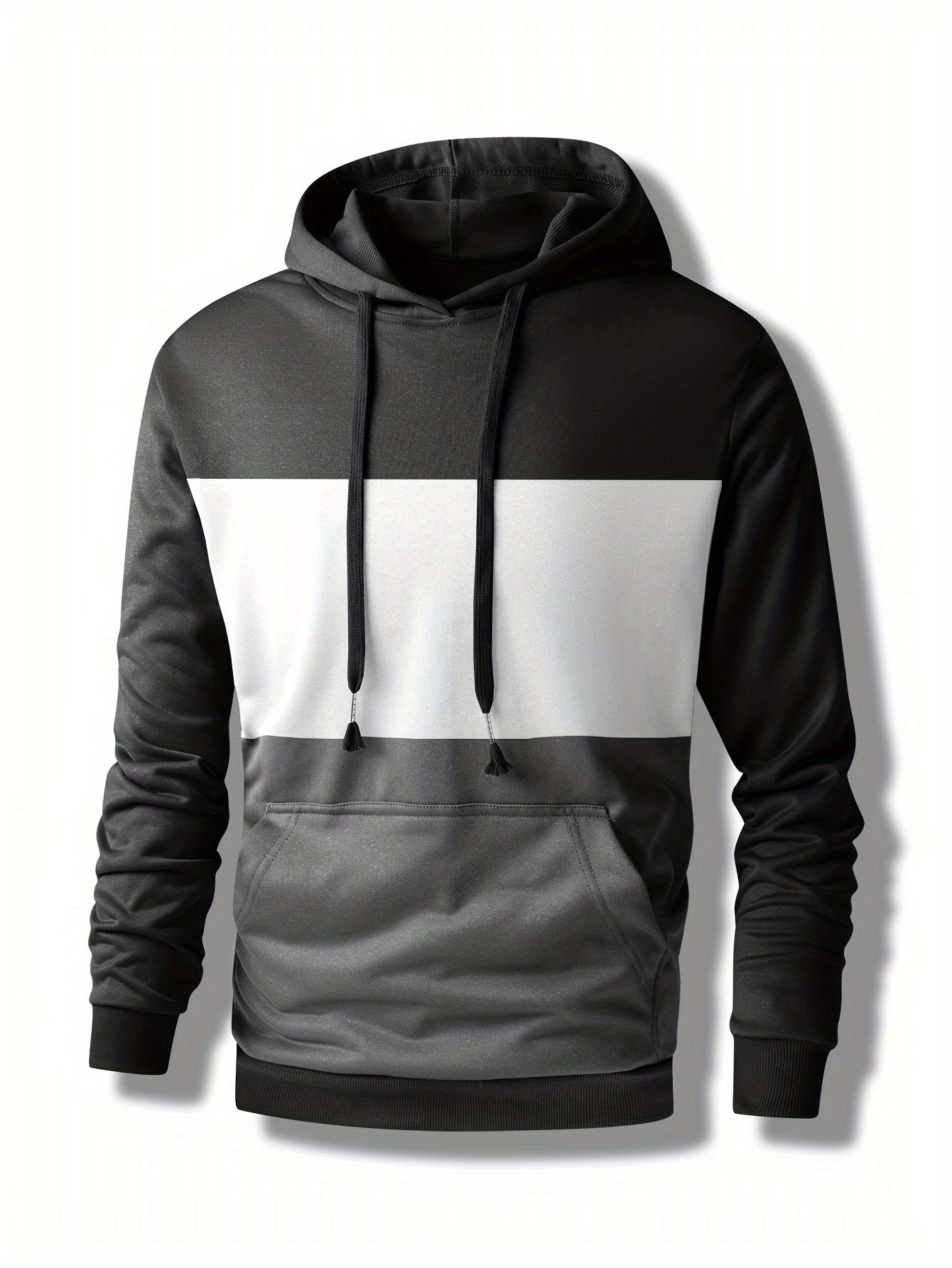 Randig hoodie för män