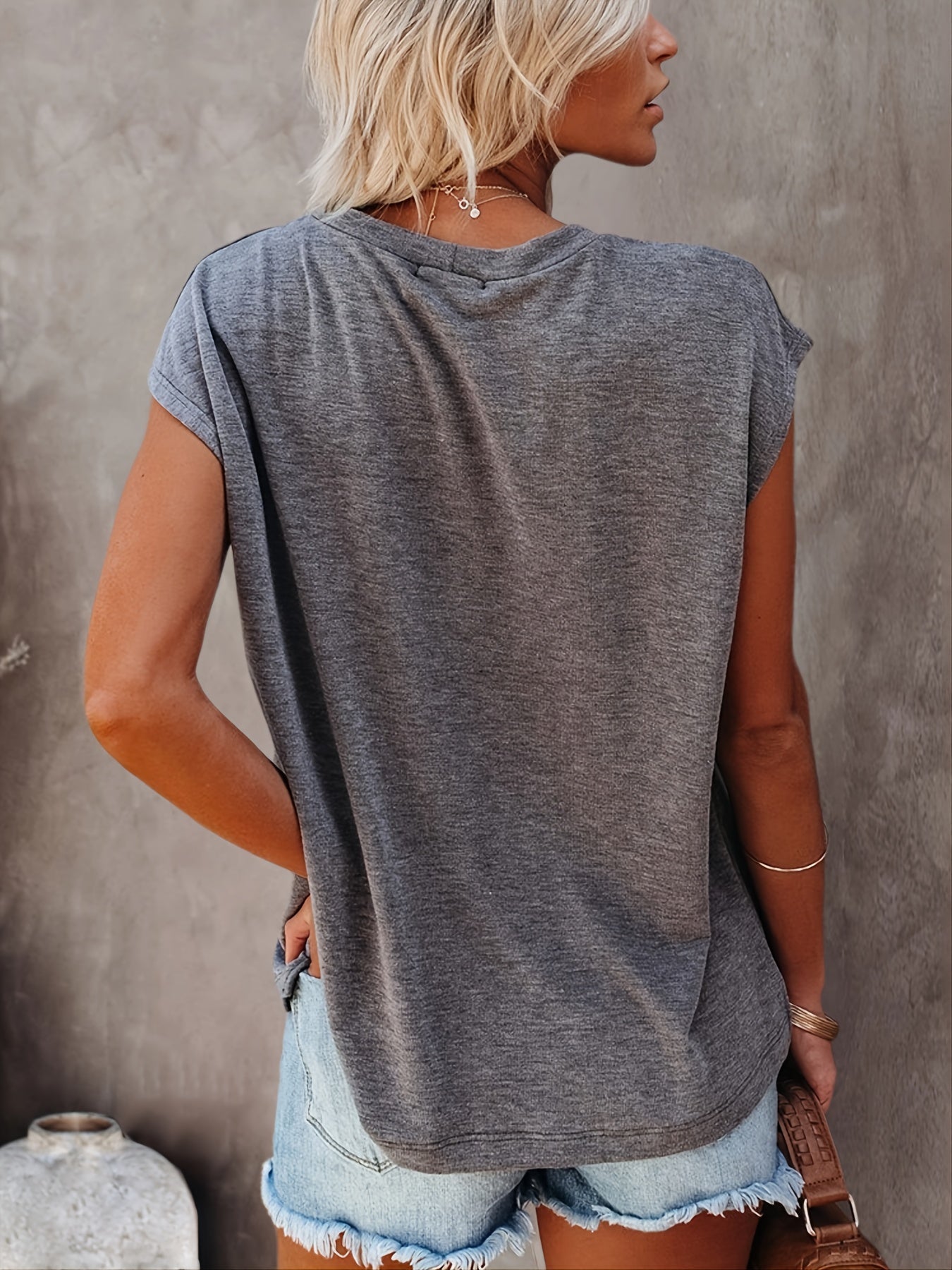 Casual avslappnade kortärmade t-shirts för kvinnor