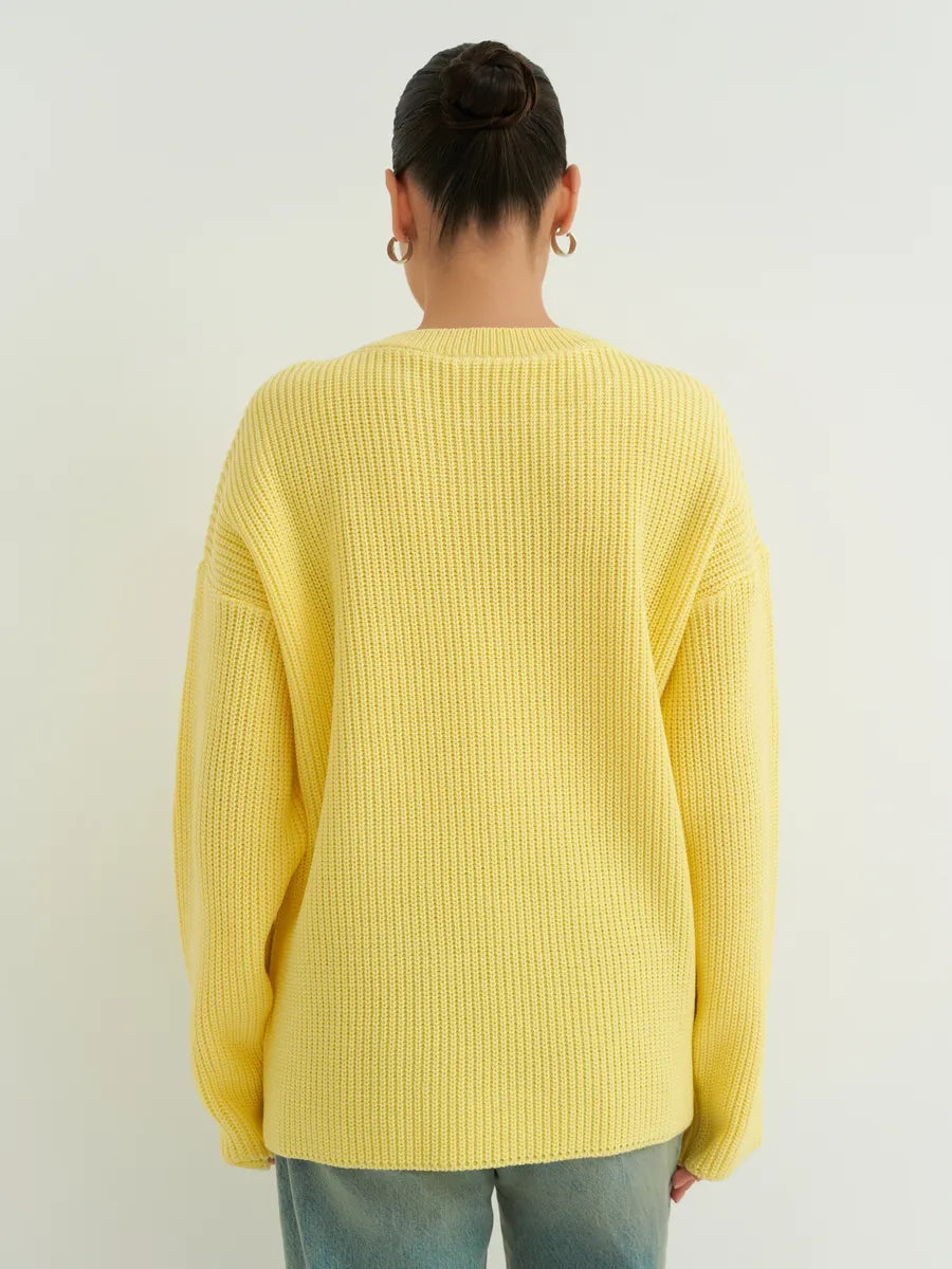 Lösstickad randig tröja