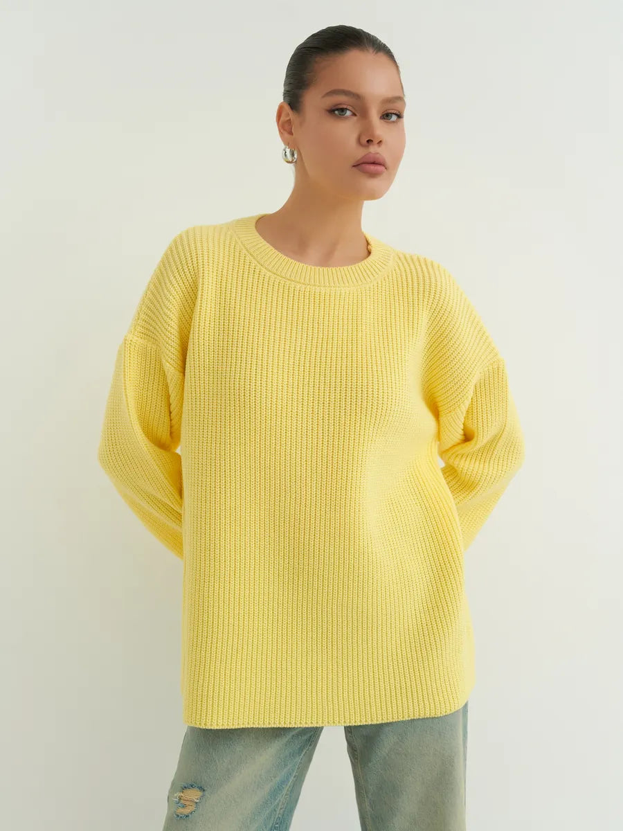 Lösstickad randig tröja