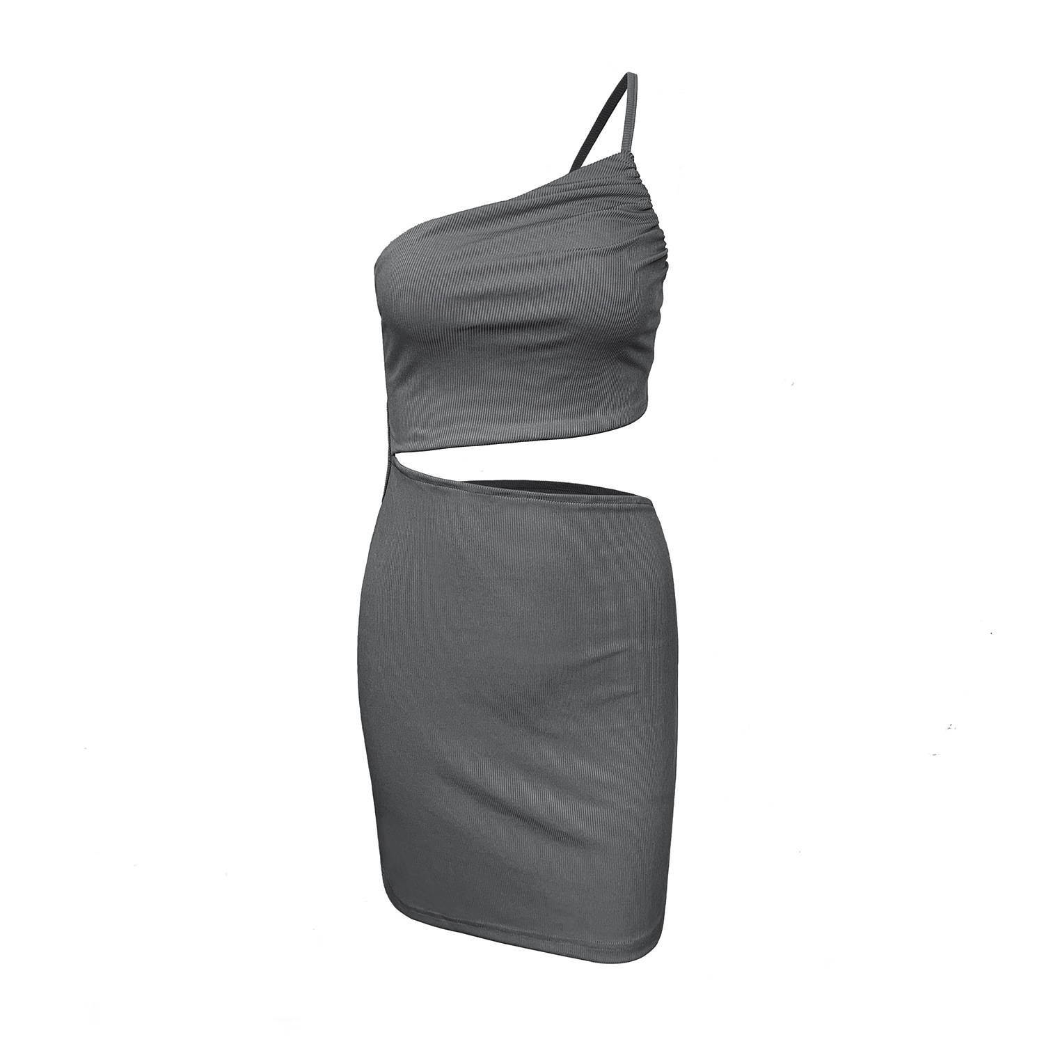 Bodycon mockaklänning med en axel