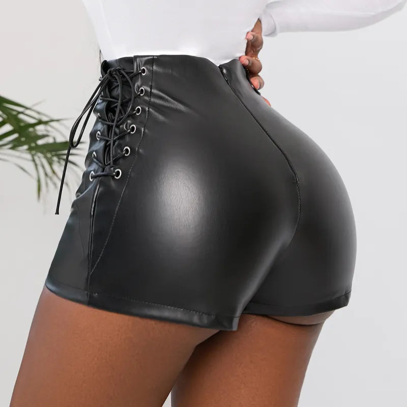 Stretchiga svarta skinnshorts
