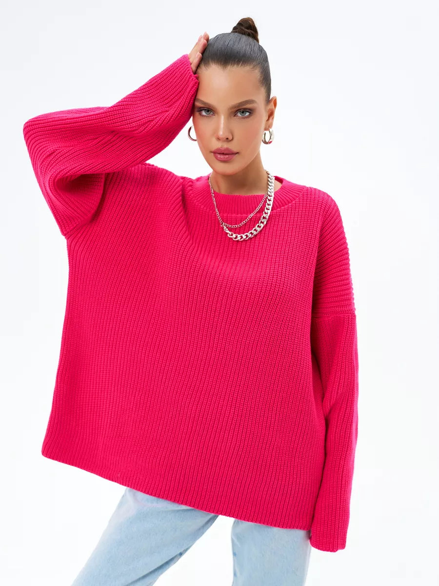 Lösstickad randig tröja