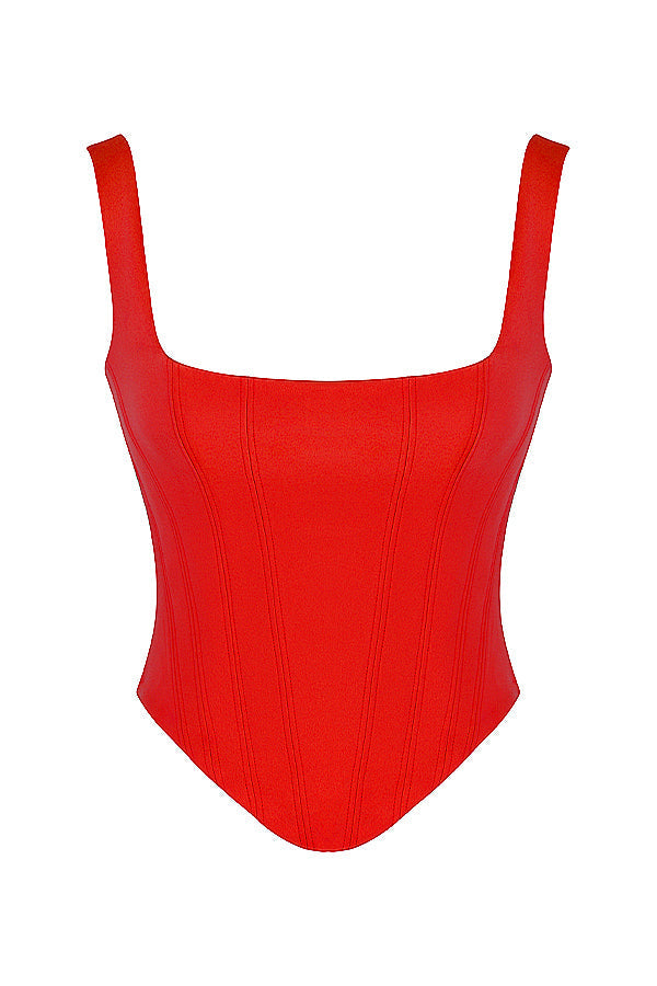 Scarlet satin longline korsett