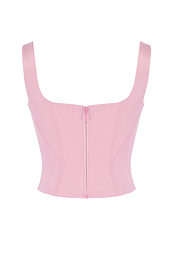 Fairy rosa satin longline korsett