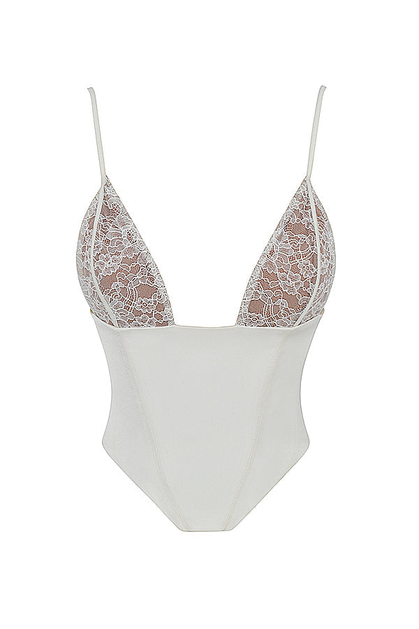 Ivory satin korsett
