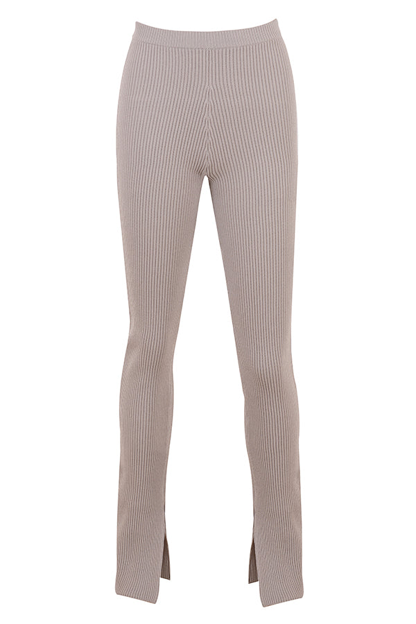 Ribbstickad cardigan med leggings
