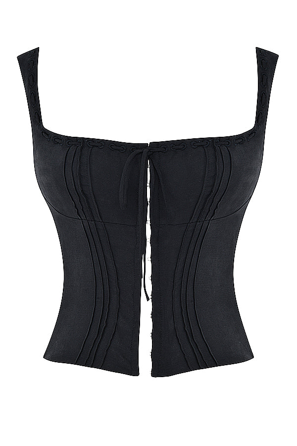 Texturerad svart topp