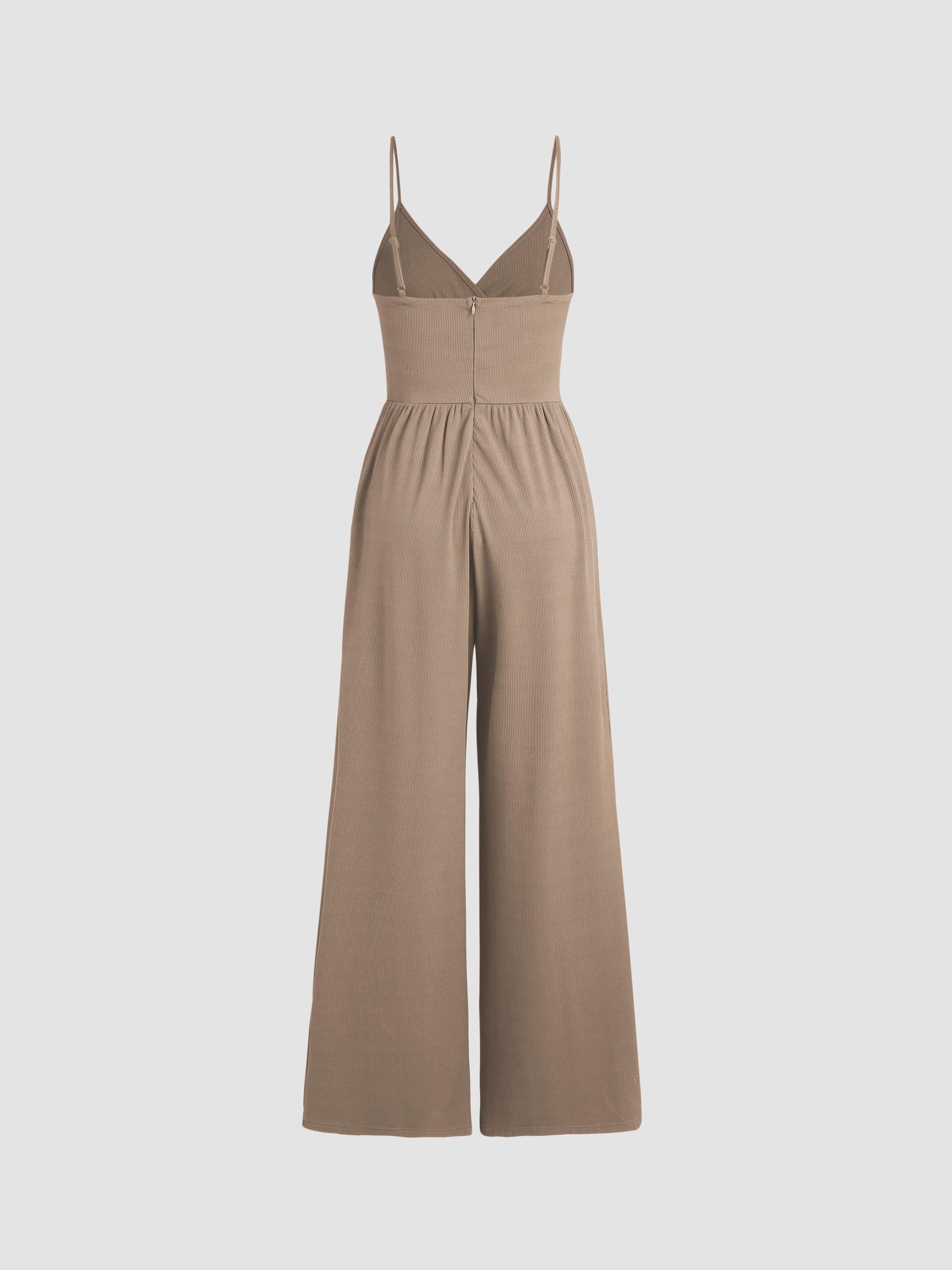 Jumpsuit med V-ringning och vida ben