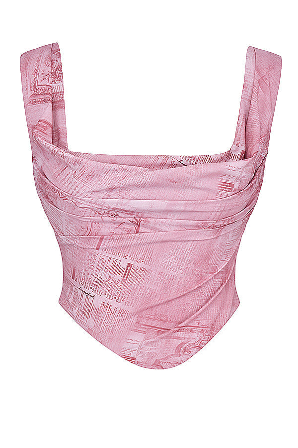 Korsett med rosa tryck