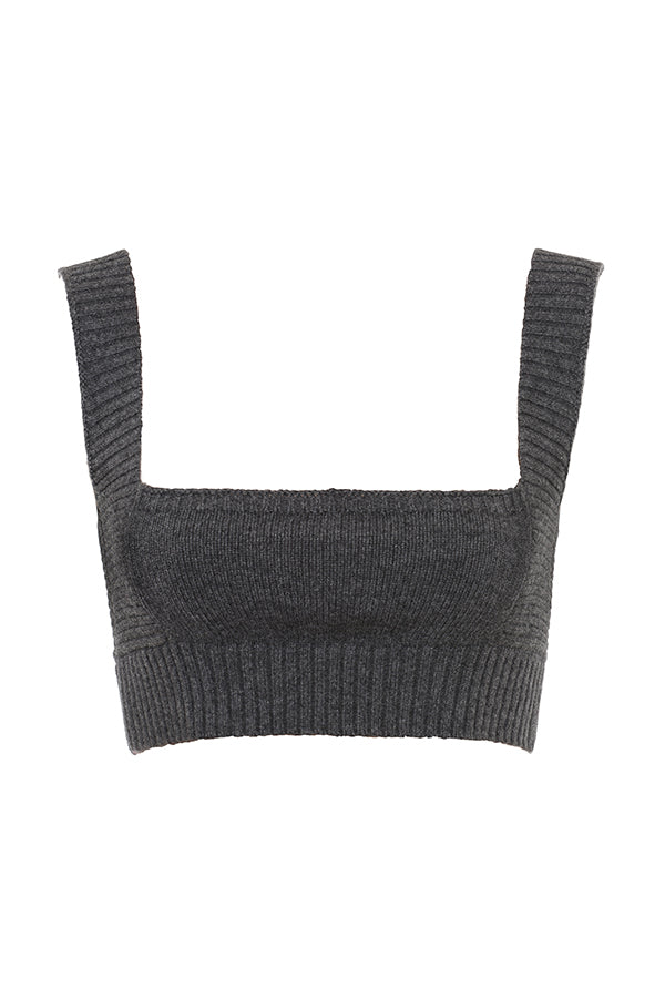 Antracitfärgad kashmirmix bralette med byxor