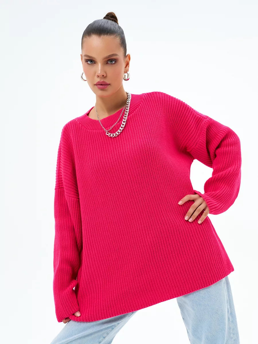 Lösstickad randig tröja