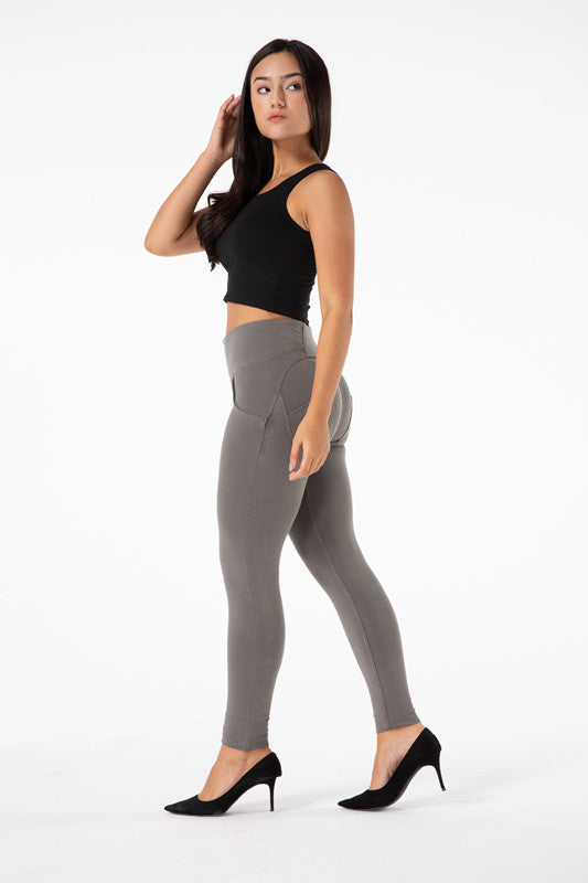Tighta grå  leggings med hög midja
