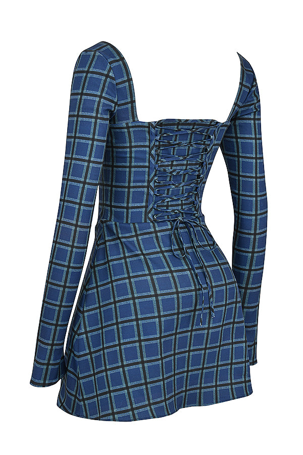 Tartan korsett miniklänning