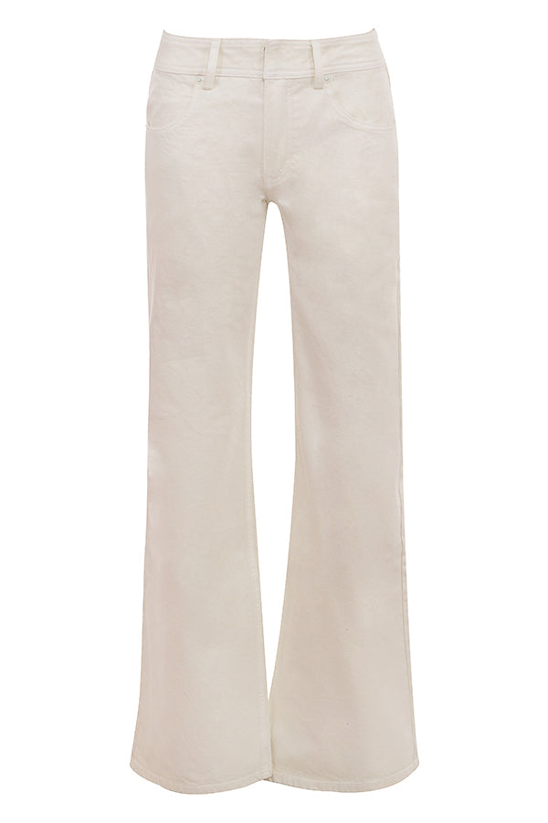 Ivory jeansskjorta med utsvängda jeans med vida ben
