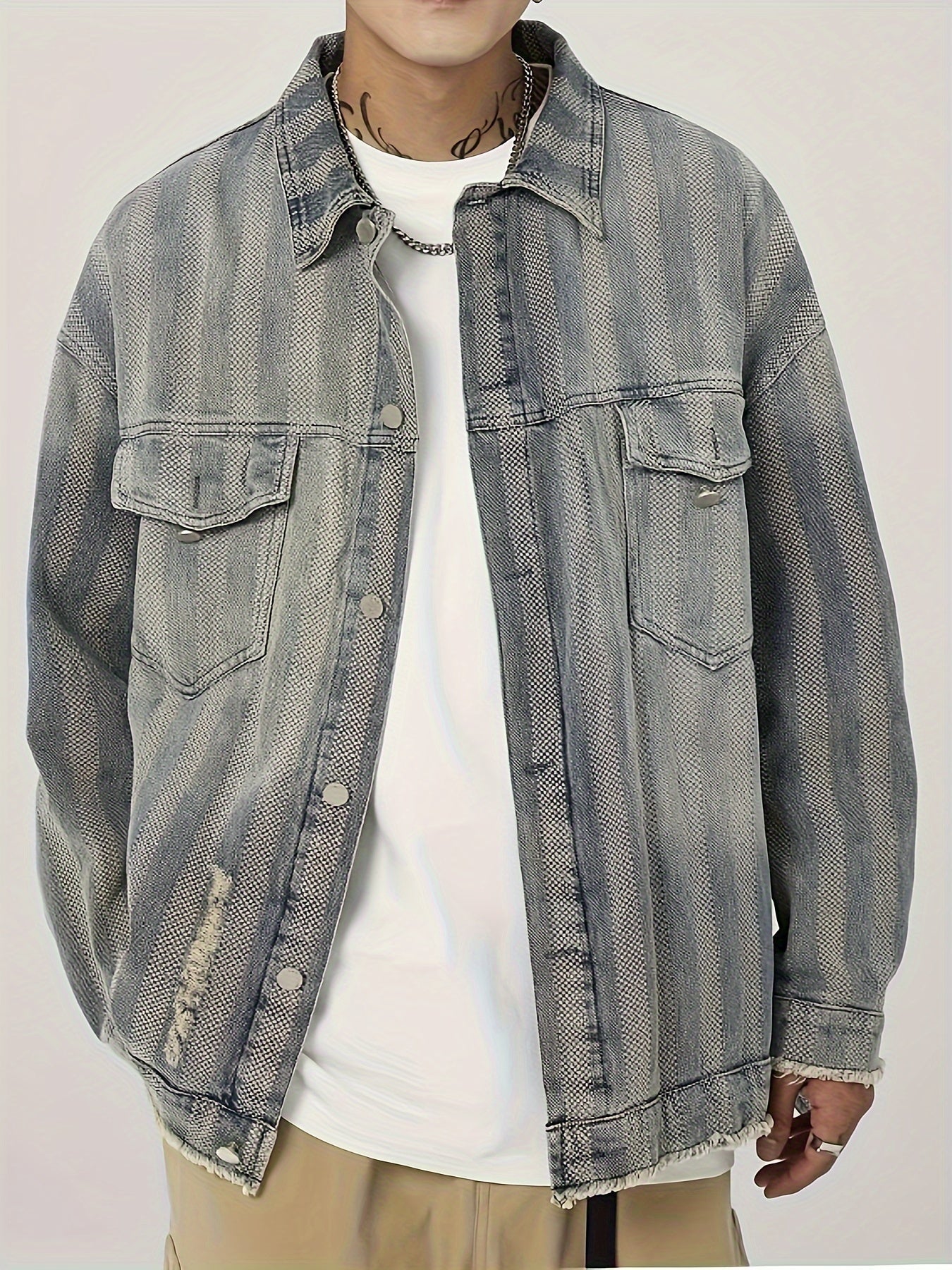 Jeans retrojacka i grå tt