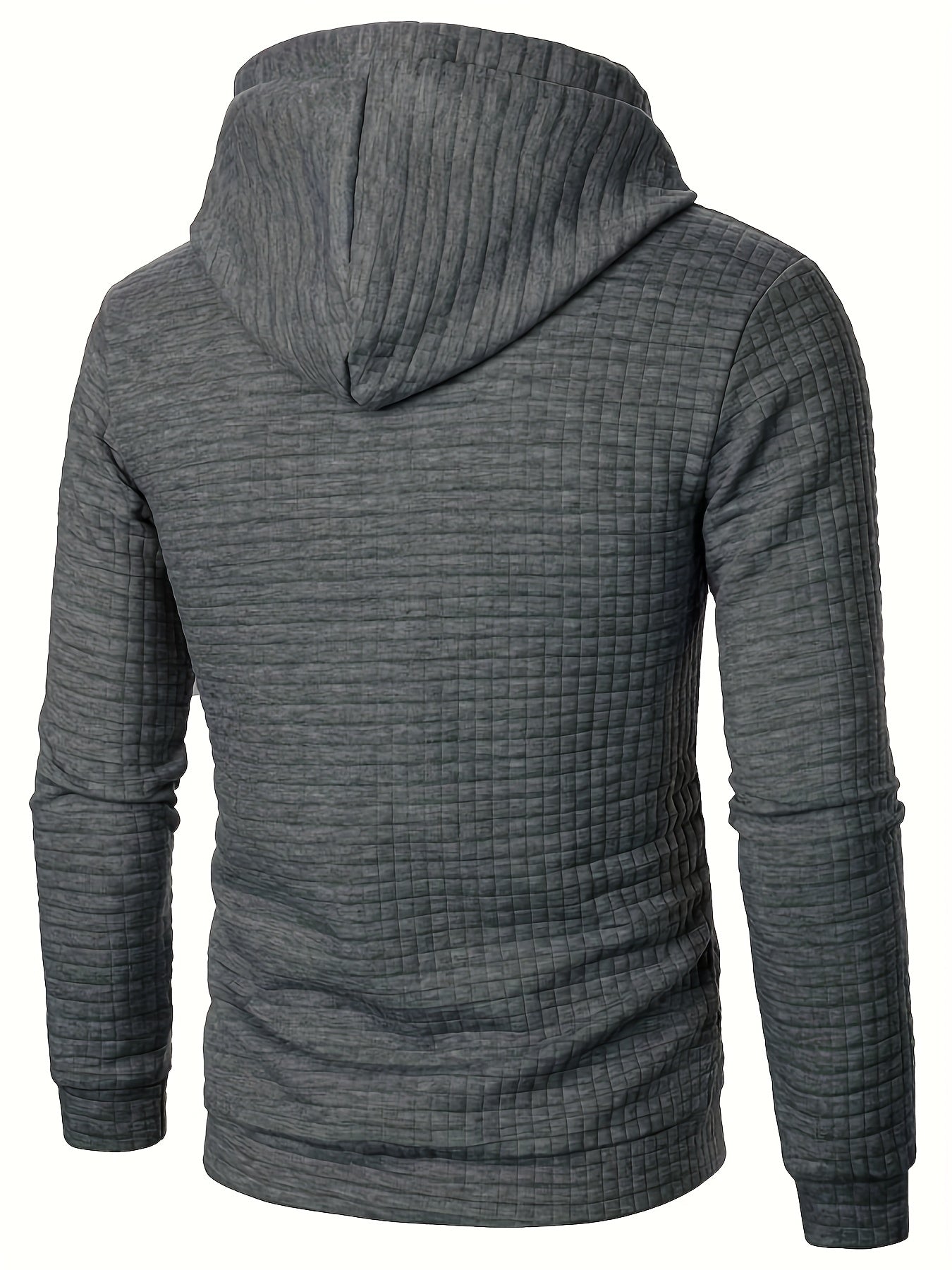 Bekväm lå ngärmad hoodie med vå ffelmönster