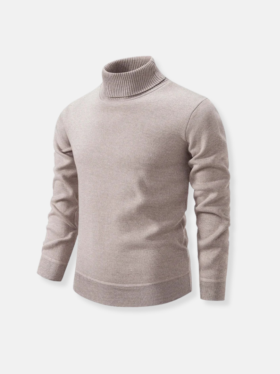Silkeslen turtleneck-tröja i 100% ull