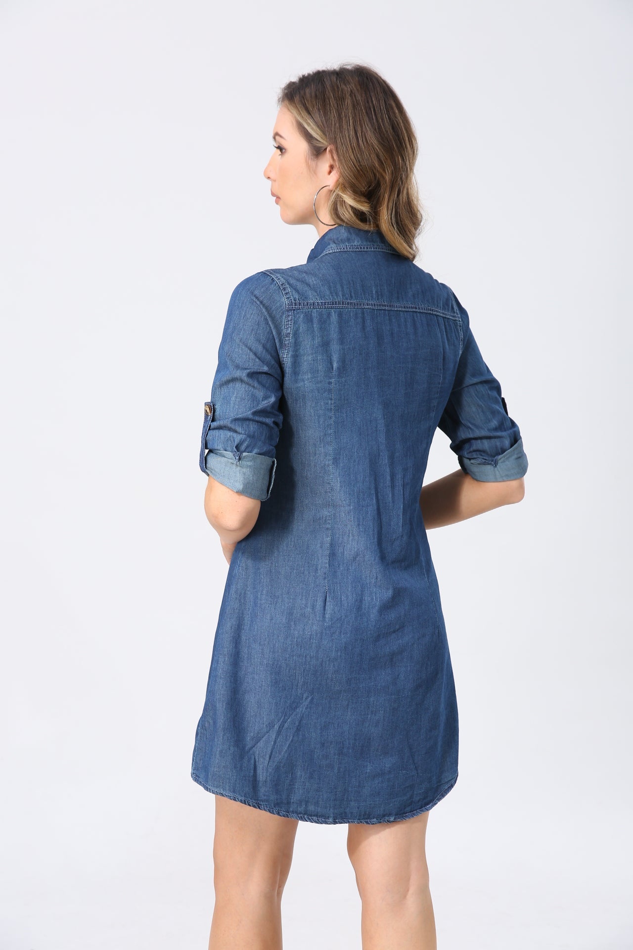 Lös jeansskjorta för kvinnor