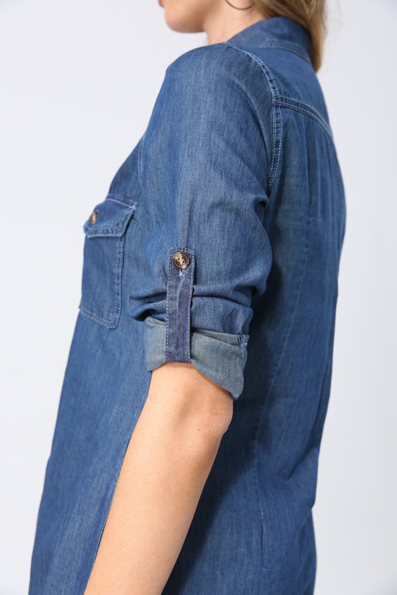 Lös jeansskjorta för kvinnor