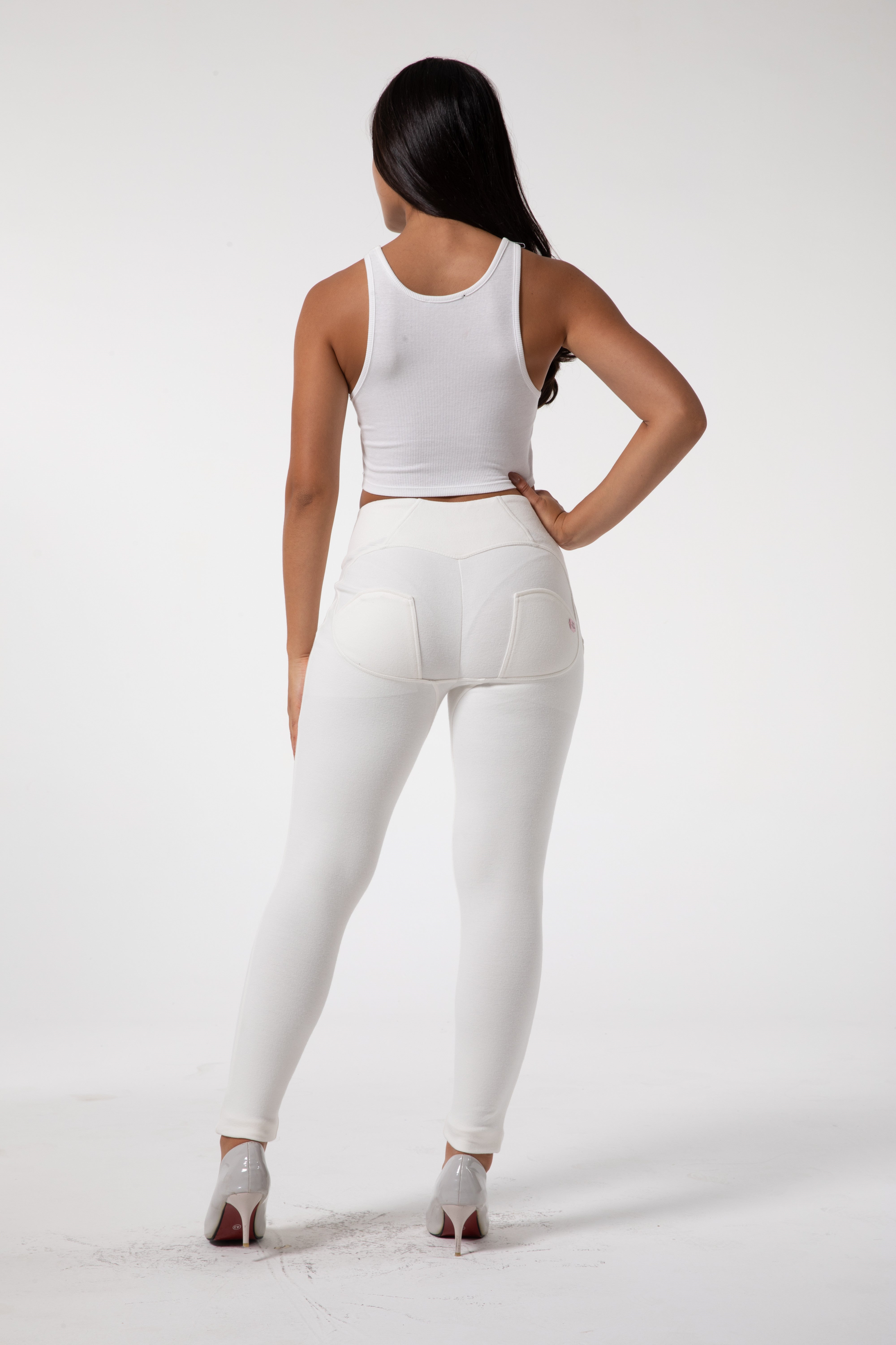 Tighta vita leggings med hög midja