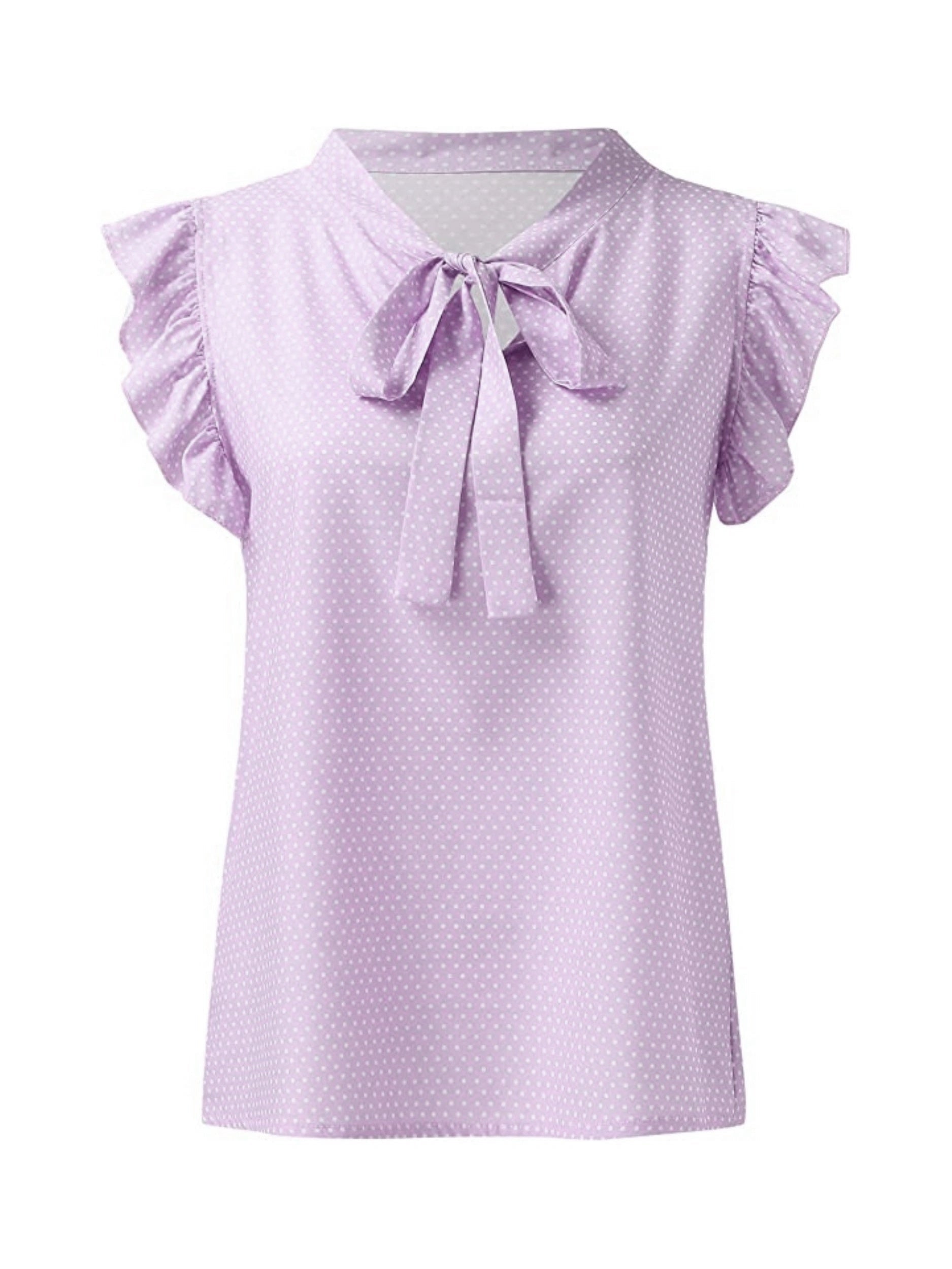 Blus med rosett med prickar