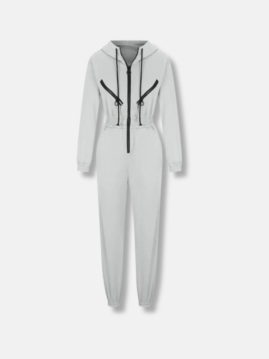 jumpsuit med huva och dragsko