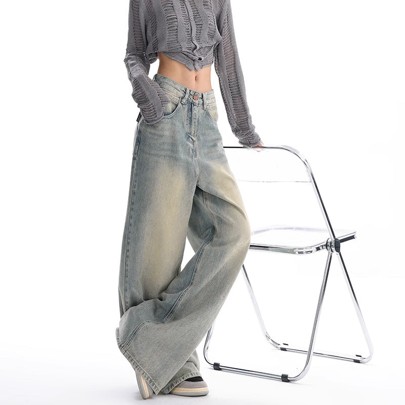 Retrotvättade lösa jeans