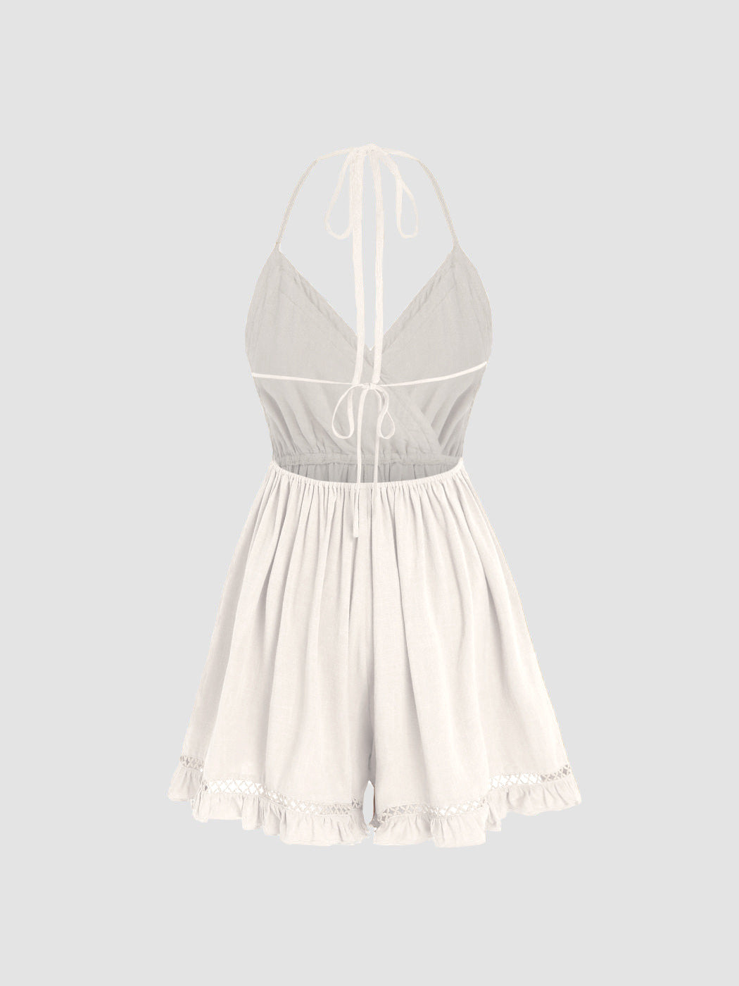 Casual elegant vit klänning med textur