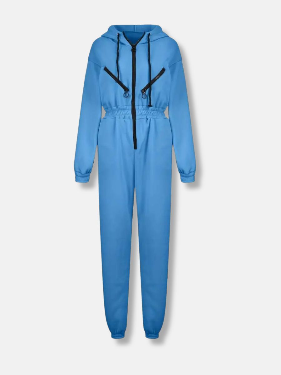 jumpsuit med huva och dragsko