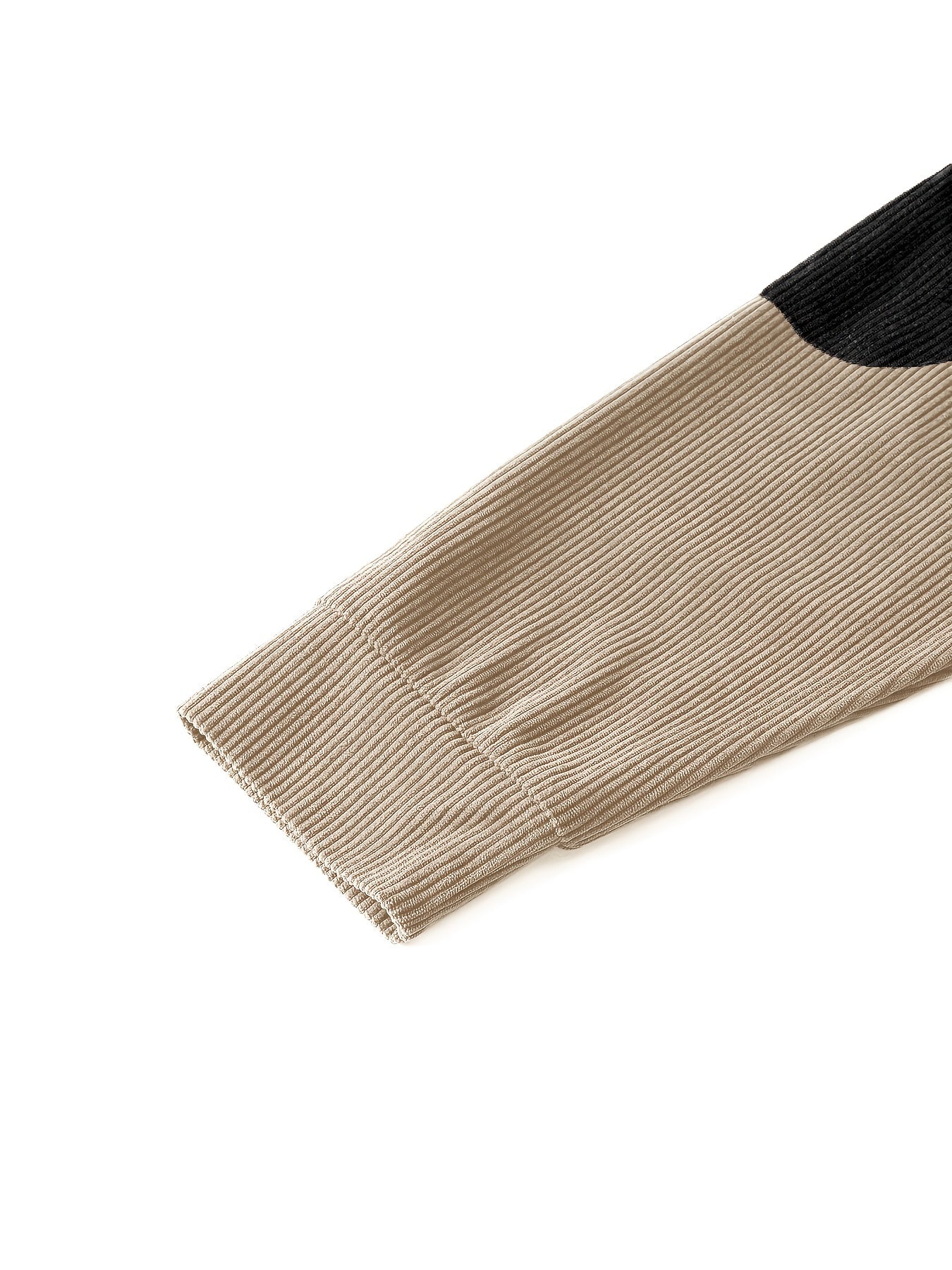 Ribbstickad vintage Henley skjorta med lå nga ärmar och stå krage