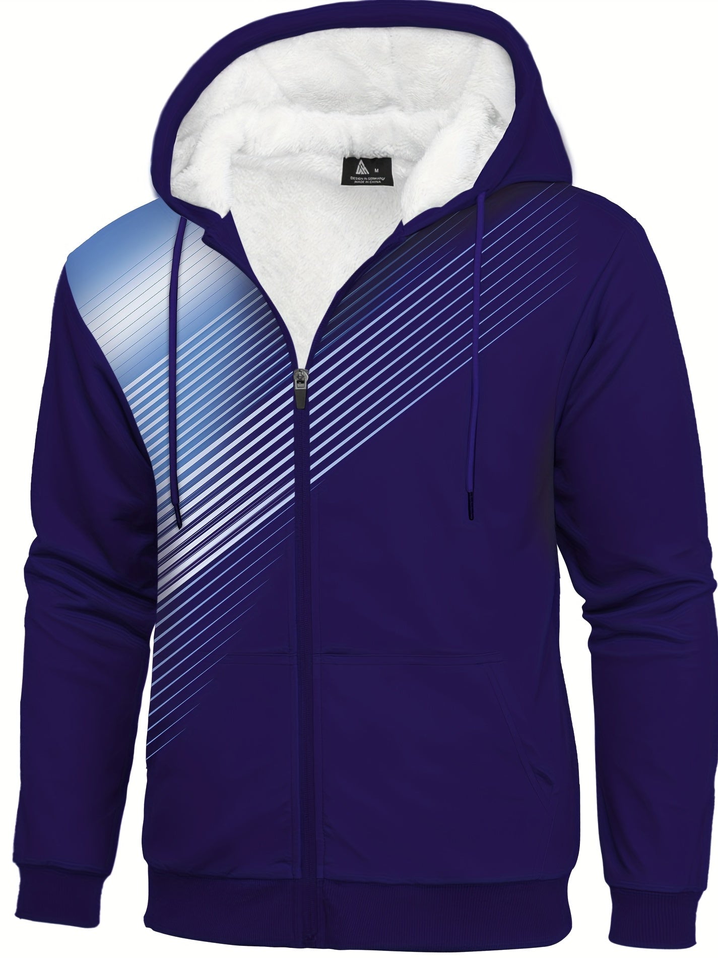 Randig päls hoodie för män